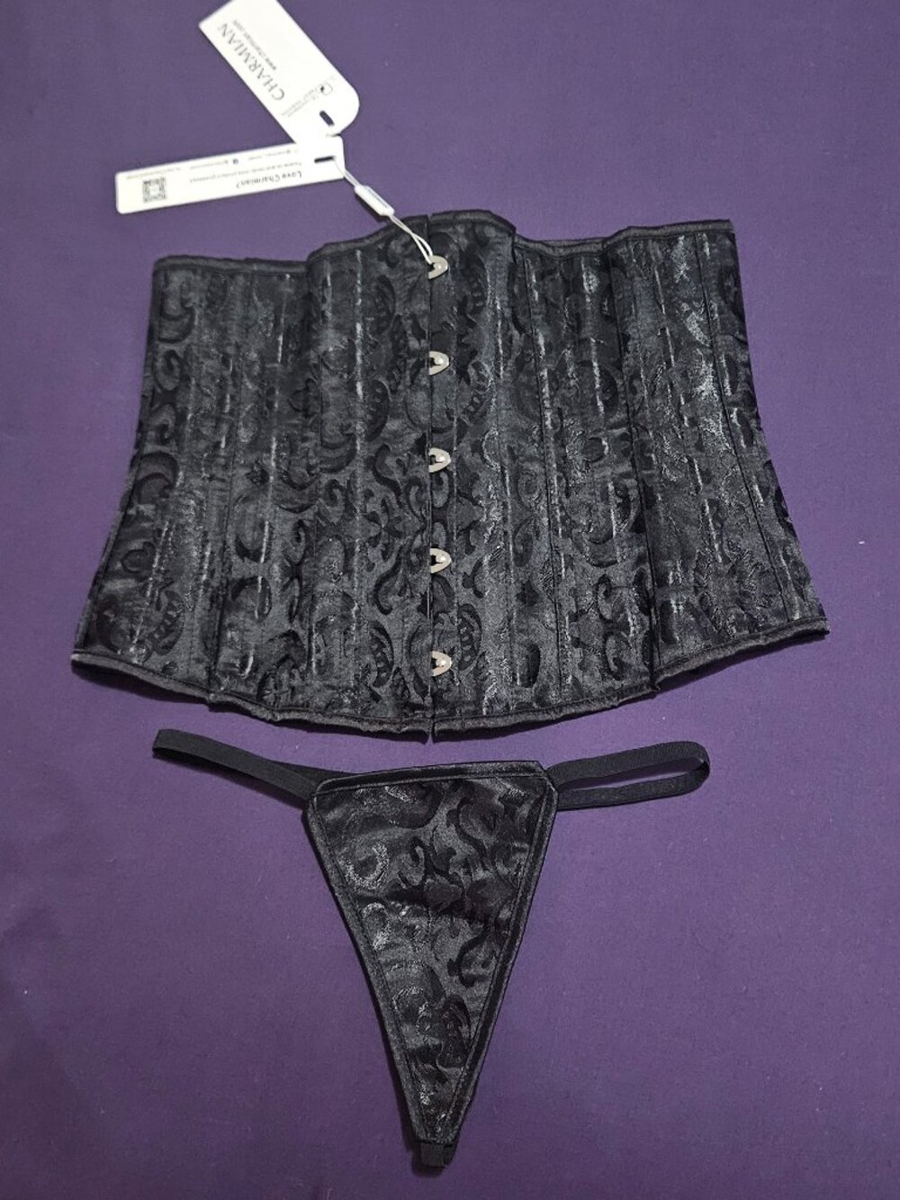 Steel boned Corset with matching Thong
